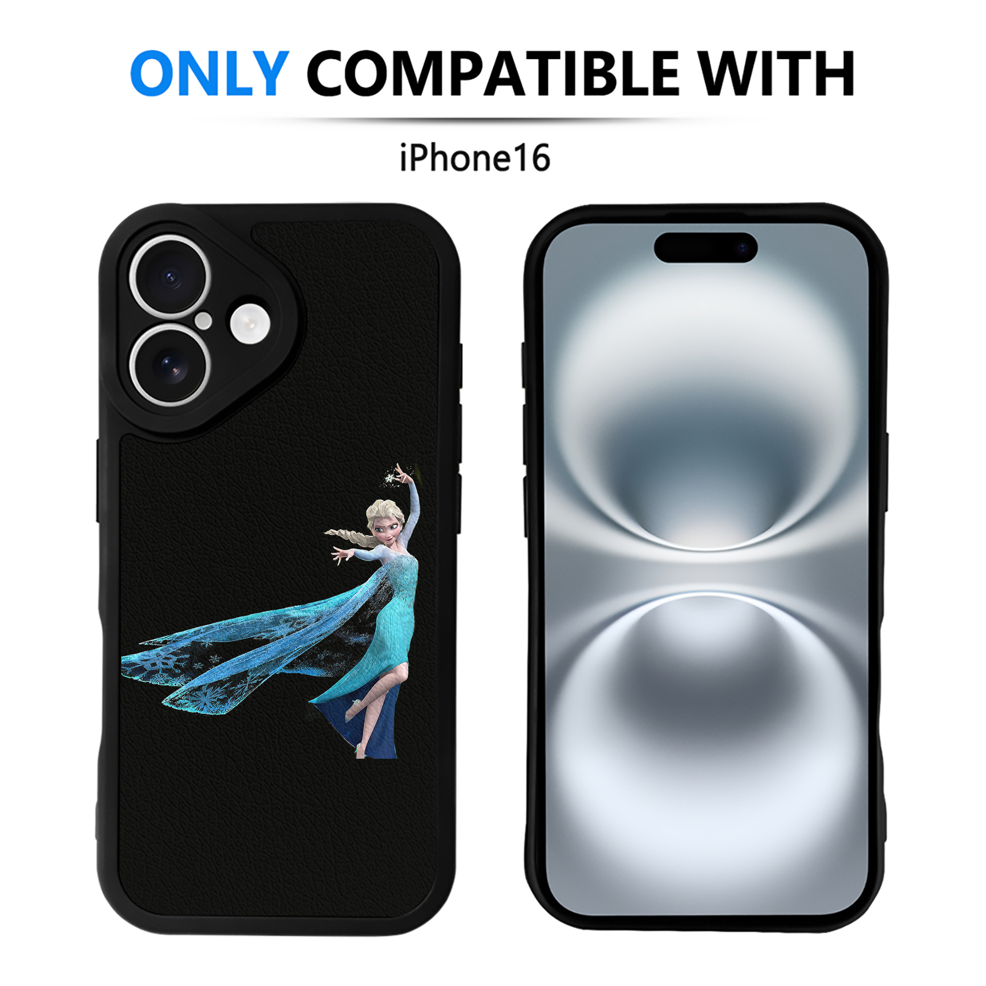 （画像用） アナと雪の女王 アンナ エルサ Frozen Anna Elsa 【iPhone 16シリーズ対応】シリコンスマホケース（レザー調） 材質：シリコン